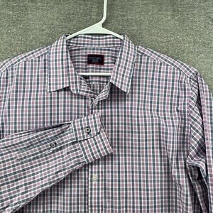 UNTUCKit Dolcetto Dress Shirt Men Size XXL Long Sleeve Check Blue Red